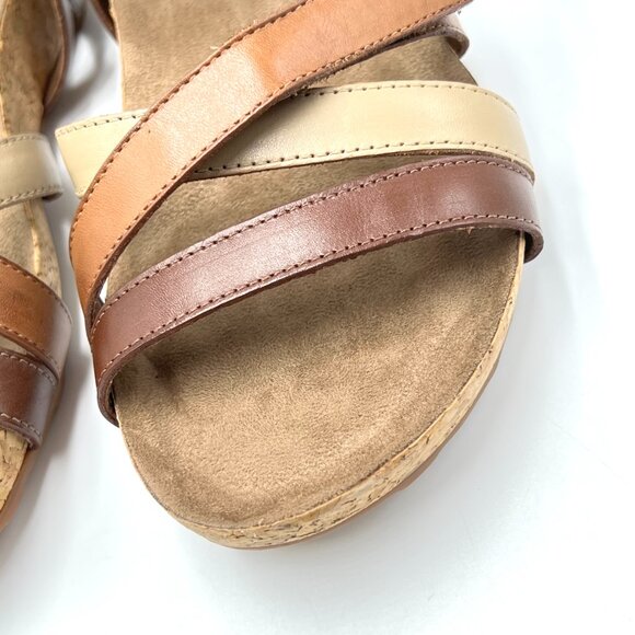 6WW 6XW 6EE Walking Cradles Womens Pool Brown Leather Comfort Sandals Shoes - Picture 5 of 14